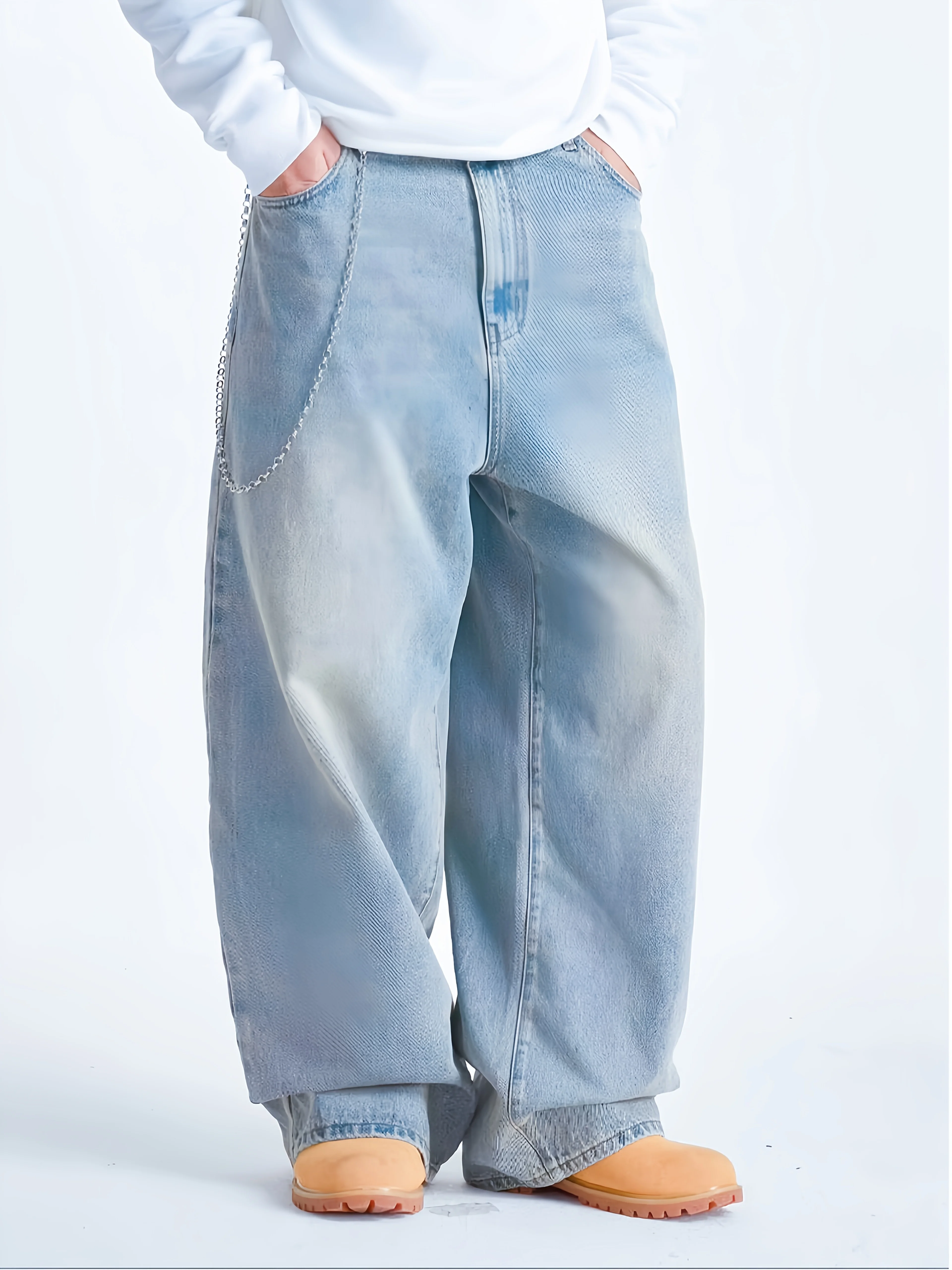 Jeans larghi da uomo Jeans da skater hip-hop Pantaloni da skateboard da ballo vintage Jeans larghi in denim Regalo per fidanzato
