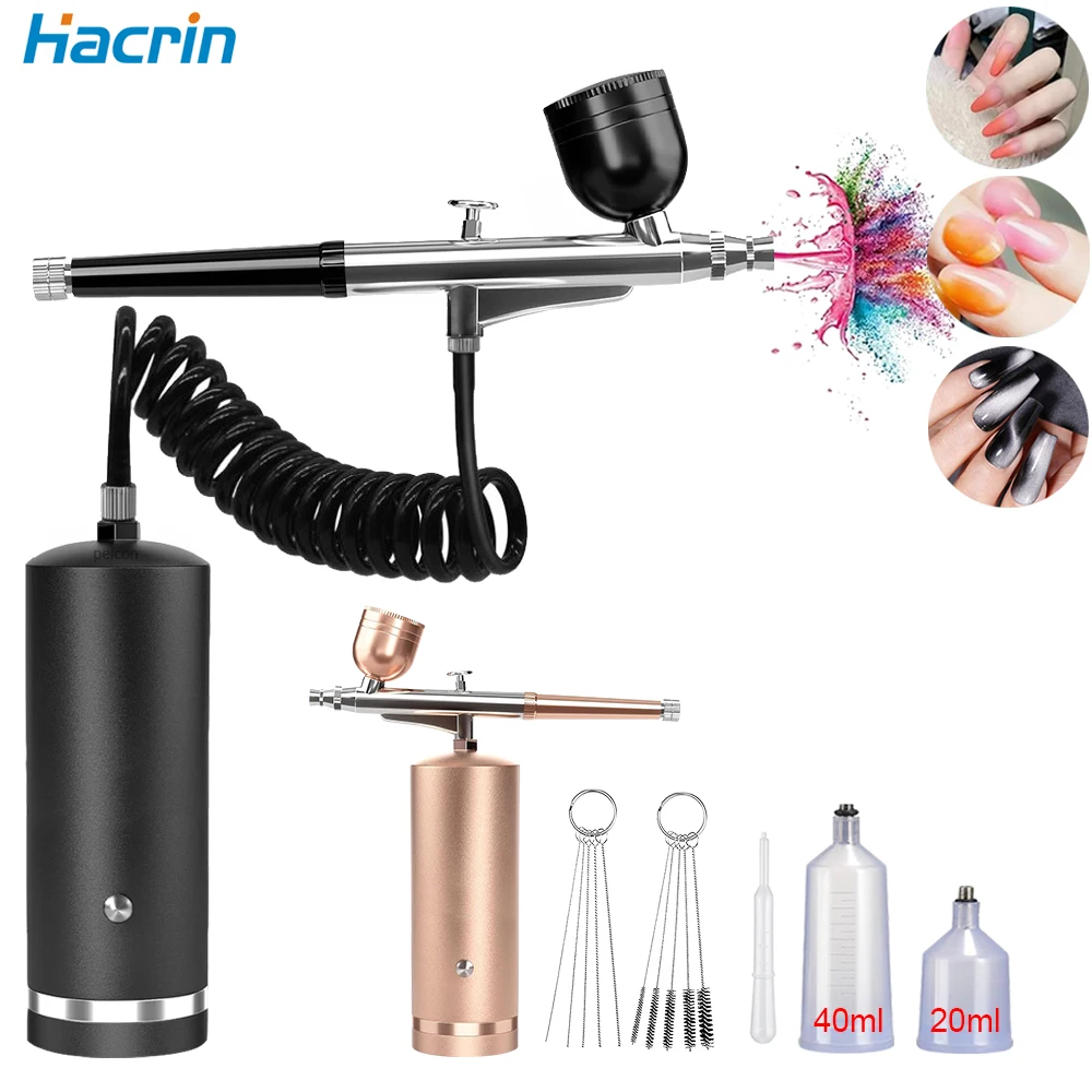 

Аэрограф для ногтей с компрессором, портативный эргономичный Аэрограф с компрессором для дизайна ногтей, рисования, ремесла, мини-спрей для ногтей