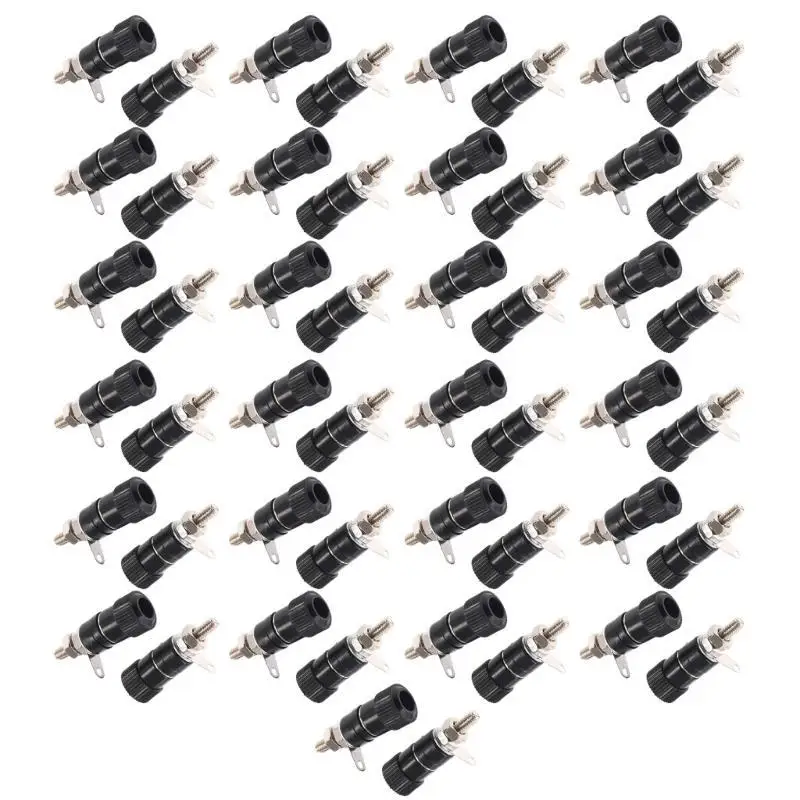 

652F 50 шт. электрические разъемы, клеммы 4 мм, разъем типа «банан», клеммы для усилителя, клеммы 4 мм