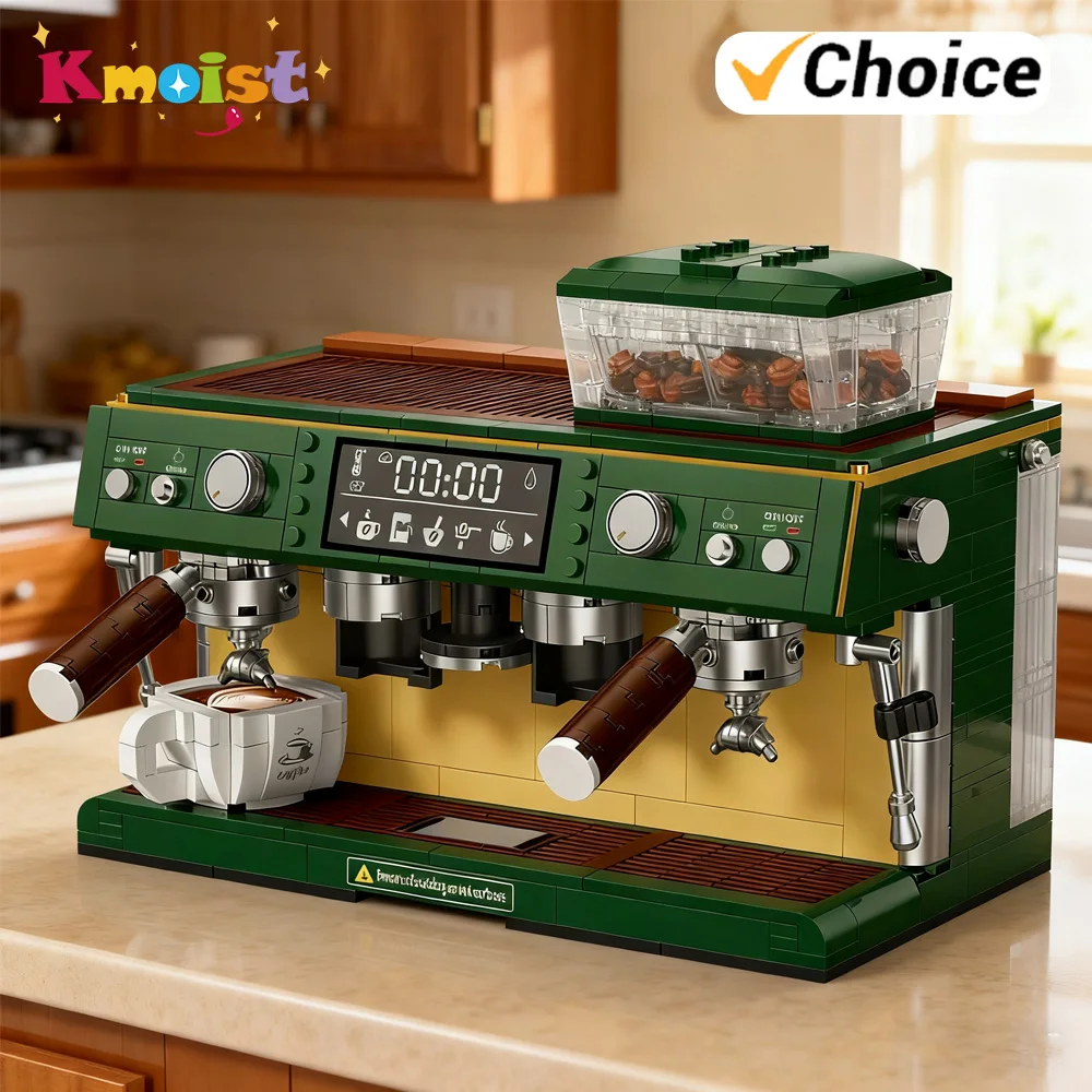 Micro Building Block Puzzle Retro Coffee Machine Children Bricks Blocks Toys for Kids Christmas Gifts New Year Party Home Decor