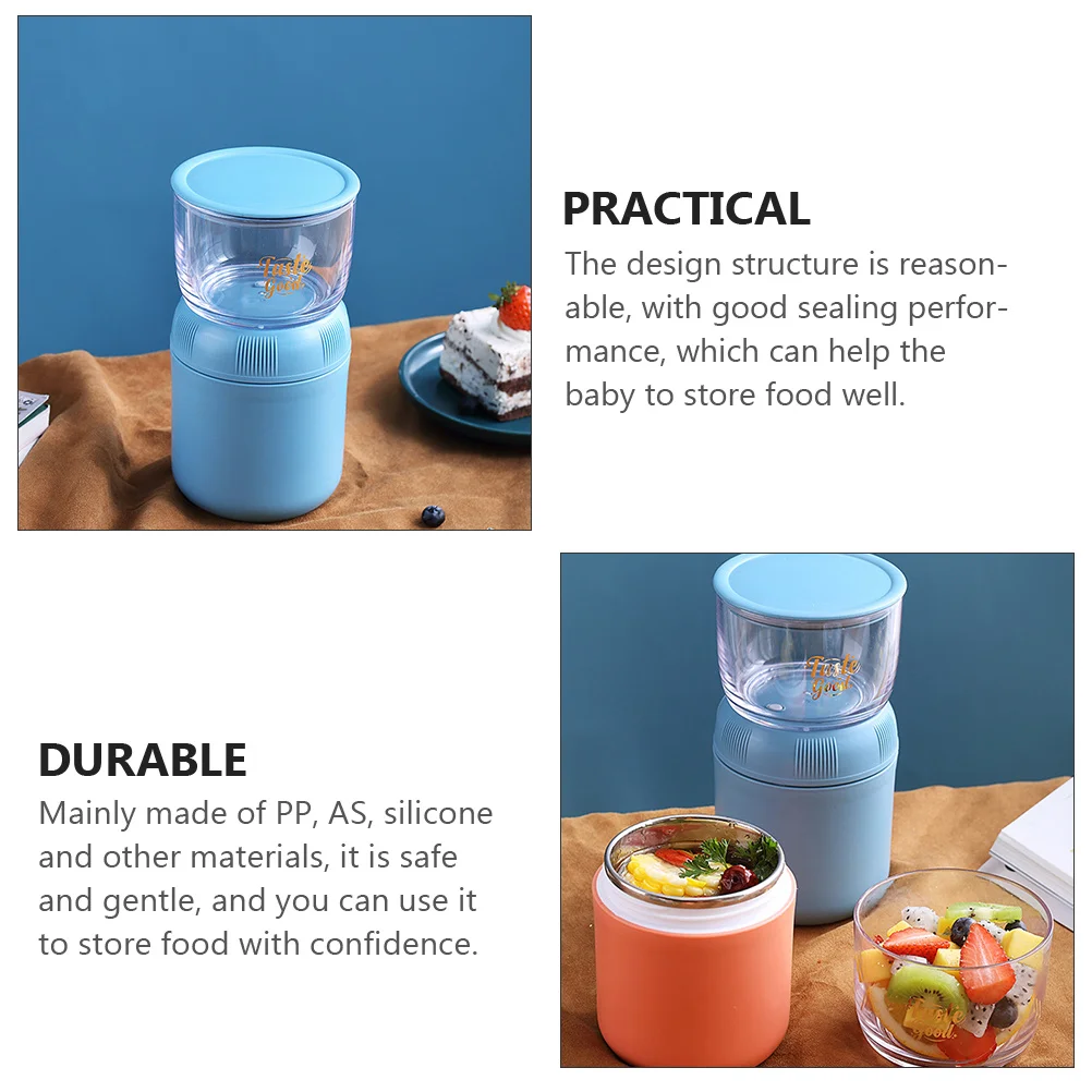 

1 комплект, детская чашка для завтрака, полипропиленовая, как силиконовая, безопасная комбинированная коробка для прикорма для молока, портативная практичная чашка для молока