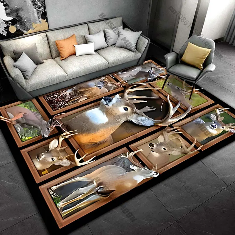 Deer portraits antlers nature showcase carpet Yoga living room room decor children's crawling mat doormat area rug - view 6