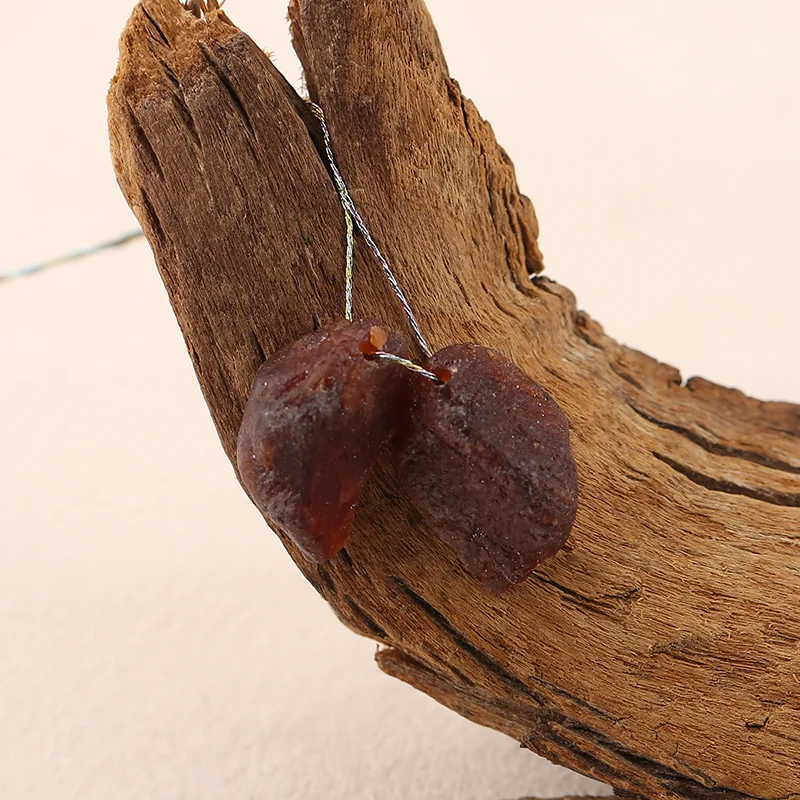 

Natural Garnet Irregular Shape Earrings Beads for Jewelry Making, Handmade Natural stones beads 17*12*6mm 4g