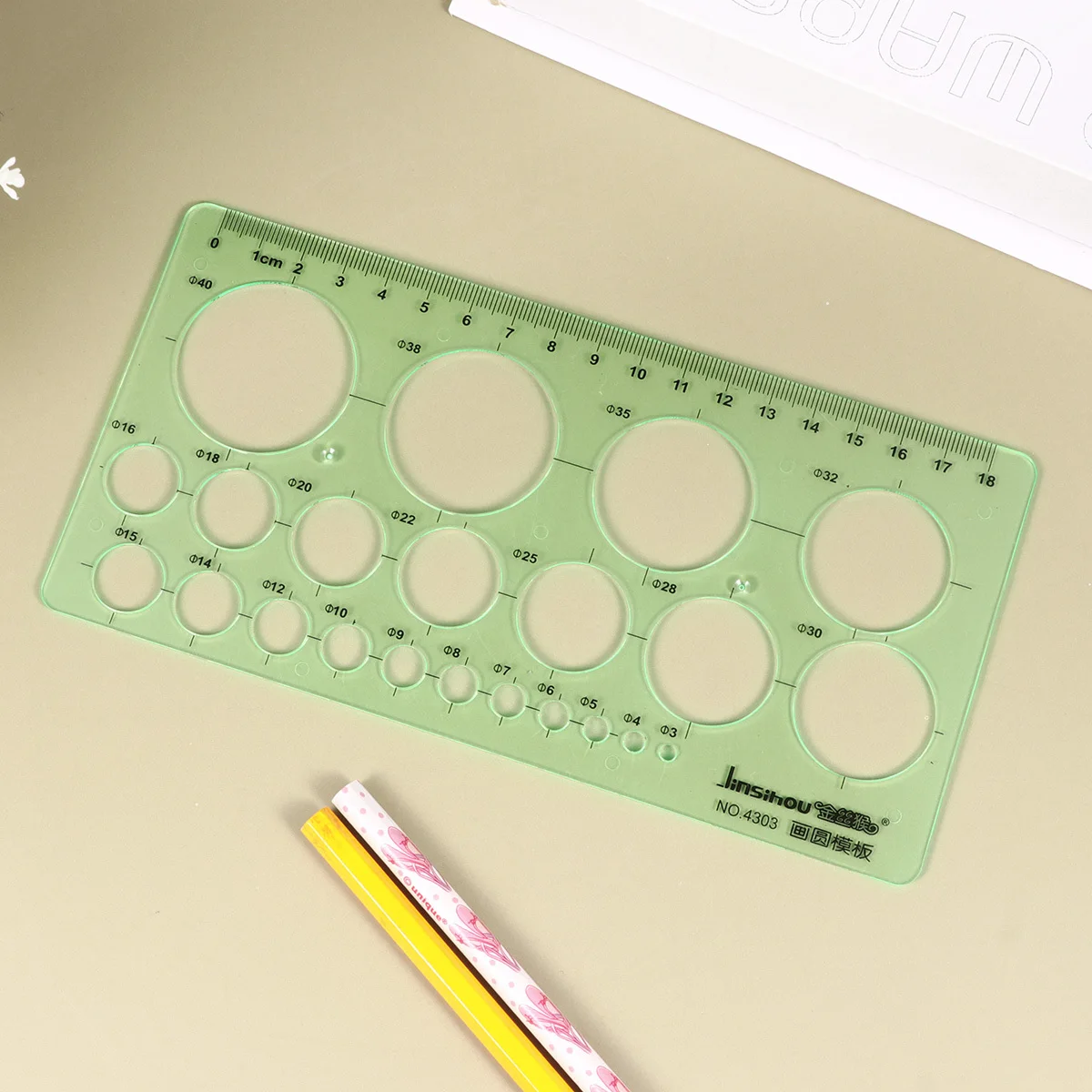 2Pcs Plastic Geometric Ruler Templates Drawing Tools for School Office Art Design Architecture Network Technique