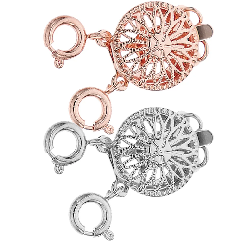 

2Pcs Necklace Layered Buckles Smooth Surface Portable Carry Jewelry Connectors DIY Gifts Friends Bracelet Making