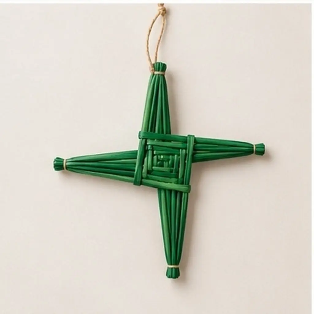 Irish Handwoven Straw St Brigid's Cross Rustic Wall Hanging Traditional Irish Blessing Cross Spiritual Home Decor Entryway