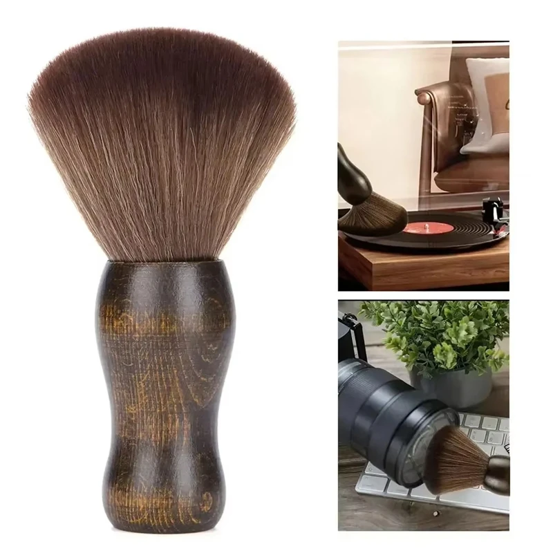 Антистатическая щетка для чистки твердой древесины для виниловых LP, компакт-дисков, проигрывателя, компьютерной клавиатуры, пылезащитные аксессуары из мягкого меха