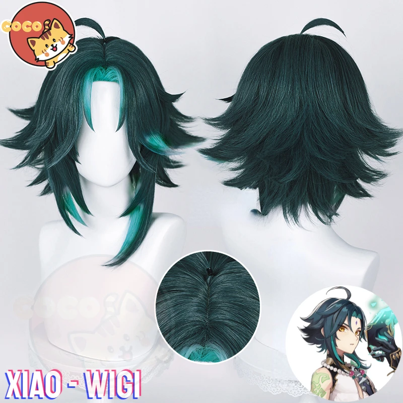 

Genshin Xiao Cosplay Wig Game Genshin Impact Xiao Cosplay Xiao Wig 40cm Short Green Cosplay Wig CoCos