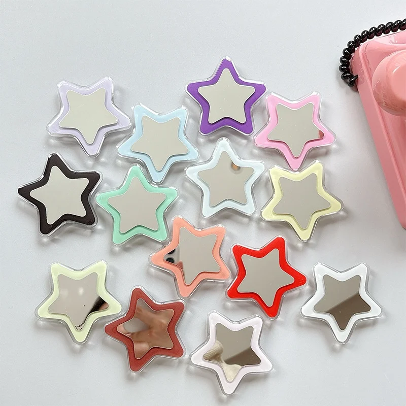 

Star Make up Mirror Sticker Mobile Phone Holder Stand Cell Car Phone Bracket Grip For IPhone 16 17 Xiaomi Holder Accessories