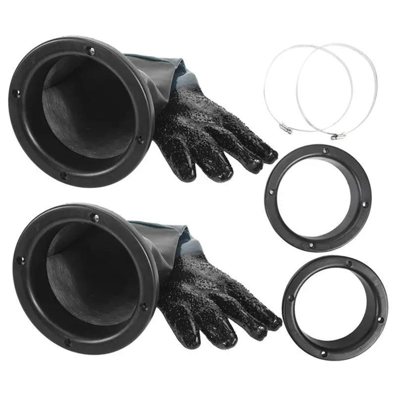 Y22A-4X Sandblasting Gloves Sandblaster Parts 60Cm With O Rings For Sandblast Cabinet