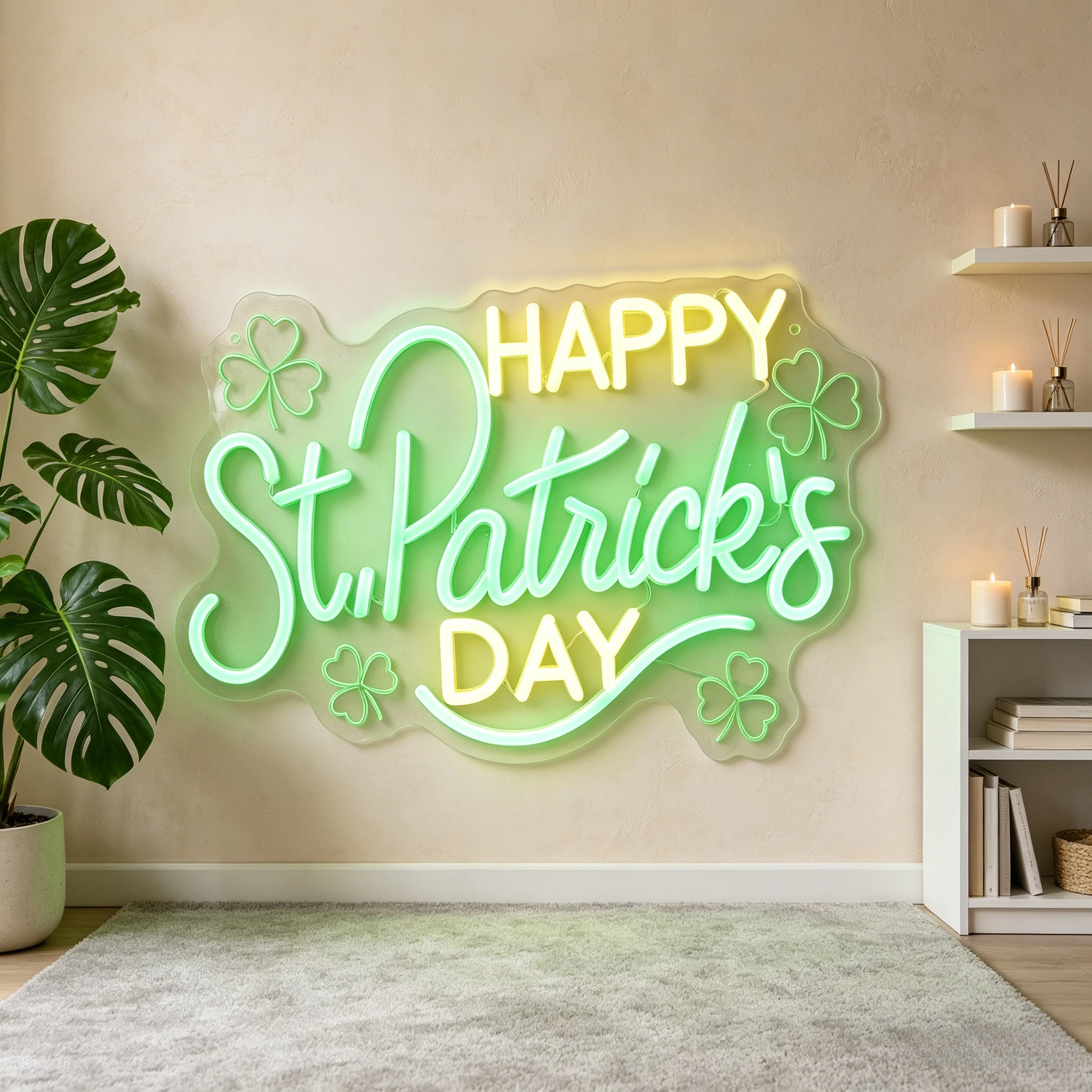 

St.Patrick's Day LED Neon Sign USB Dimmable Neon Light Sign for Gameroom Bedroom Decoration Bar Livingroom Party Gift Wall Decor