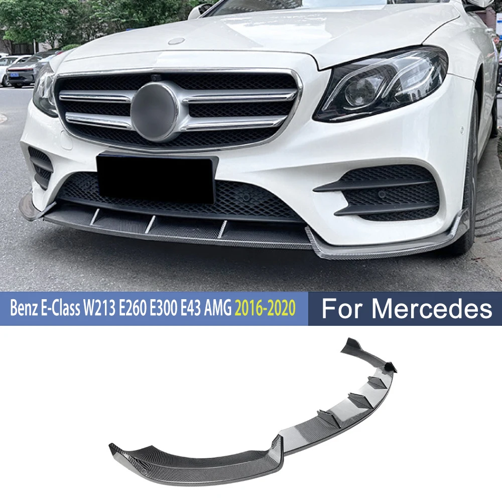 

For Mercedes-Benz E-Class W213 E260 E300 E43 AMG 2016-2020 Car Front Bumper Lip Spoiler Splitter Diffuser Modification Exterior