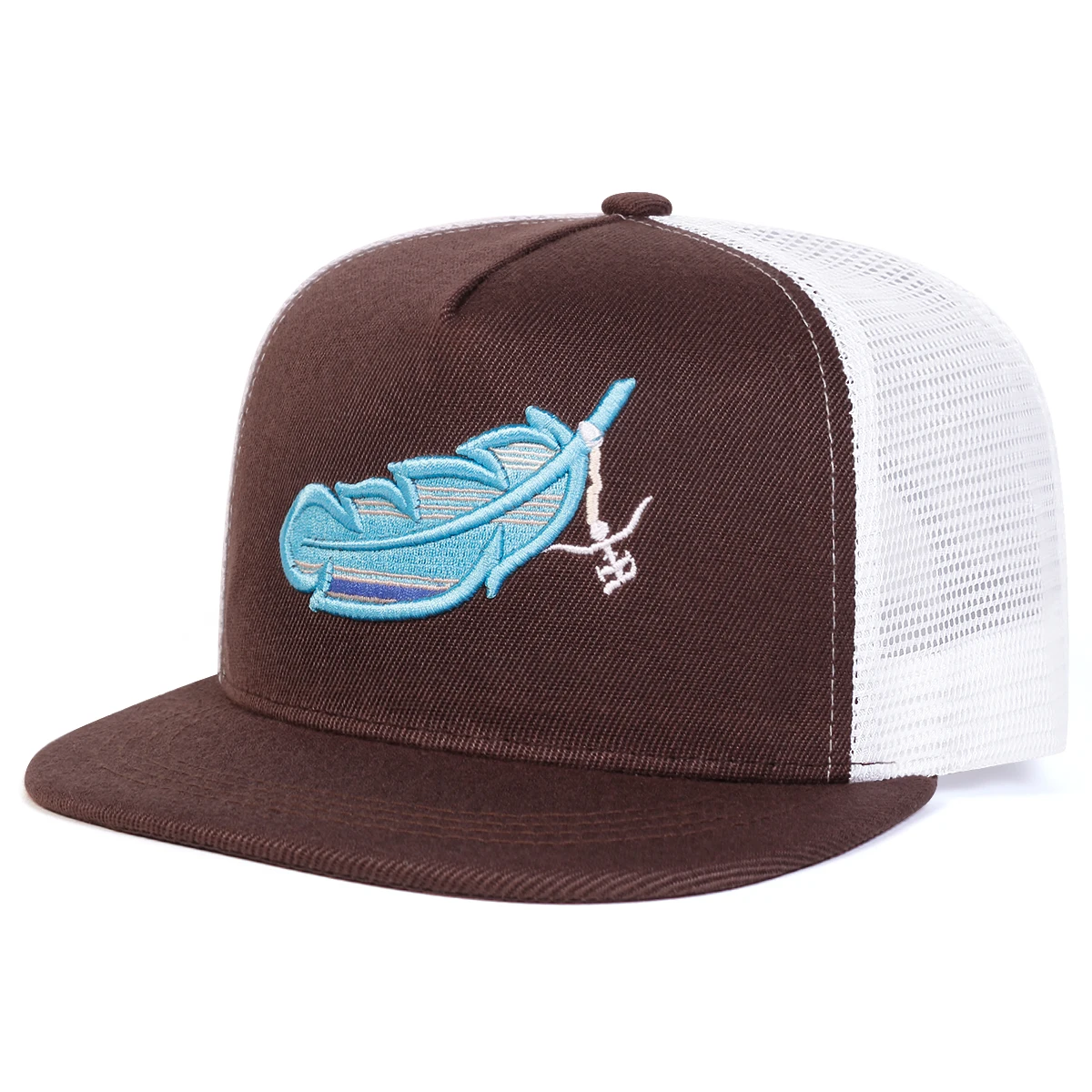 Unisex สีสัน Feather เย็บปักถักร้อย Hip-Hop หมวกสุทธิฤดูใบไม้ผลิฤดูร้อนกลางแจ้งปรับ Casual เบสบอลหมวกครีมกันแดดหมวก