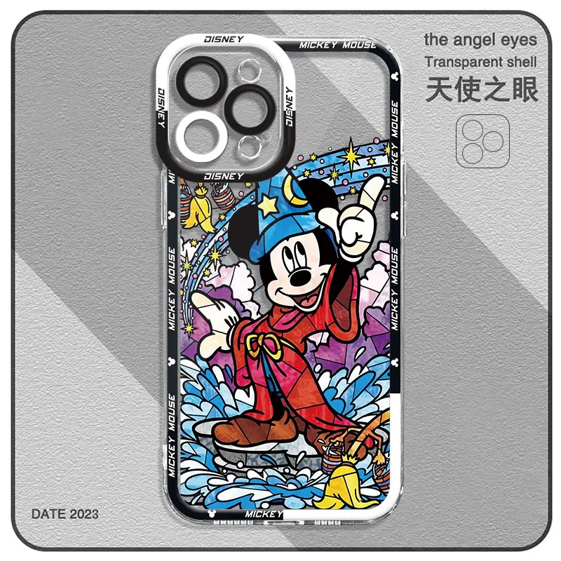 Clear Phone Case for iPhone 15 11 14 Pro Max 13 12 MINI XR X XS 8 7 6 6S Plus Funda Disney Mickey Minnie Mouse