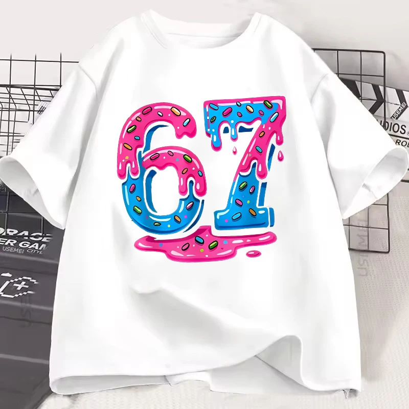 الرجال النساء موضة الألعاب ميمي تي شيرت Y2k عادية تيز بلايز للبنين بنات مضحك ستة سبعة 67 Brainrot طباعة قصيرة الأكمام تي شيرت