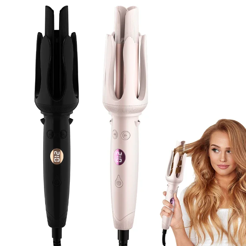 

Профессиональные автоматические щипцы для завивки волос со светодиодным дисплеем и щипцов для завивки волос с автоматическим отключением и защитой от запутывания, портативная палочка для домашнего и путешествий