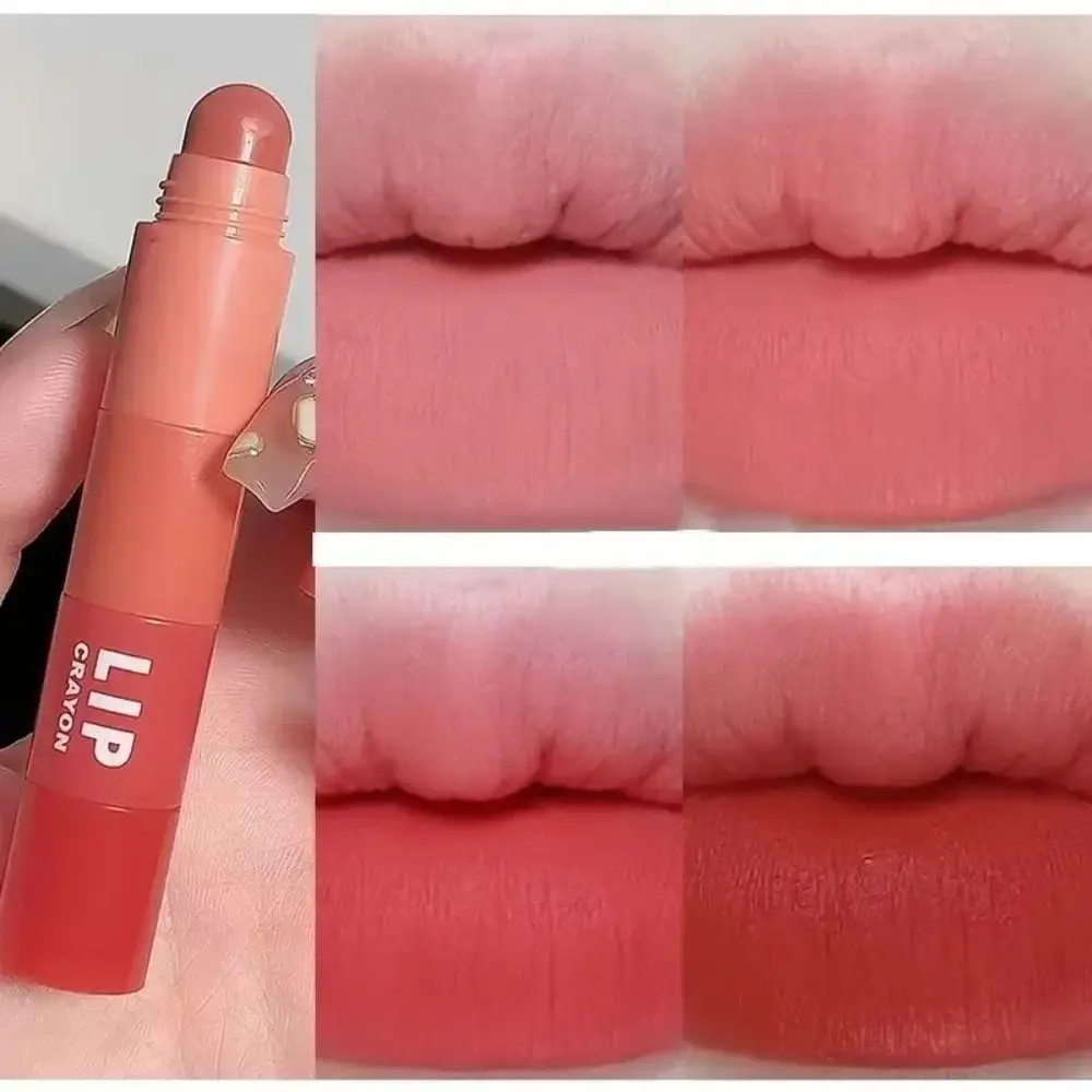 Novo 5 em 1 batom fosco lápis sexy multicolorido duradouro maquiagem labial vermelho roxo matiz labial veludo antiaderente copo batom caneta feminina