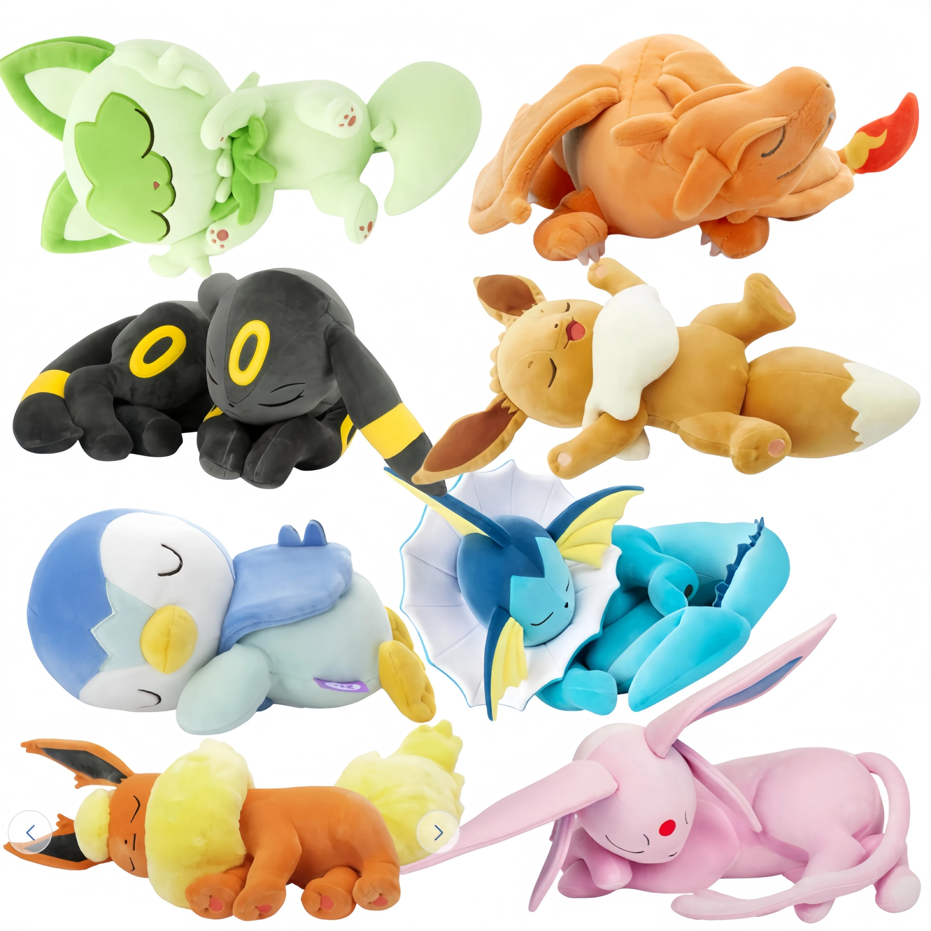 Sleeping Eevee Plush Charizard Sylveon Sprigatito Espeon Umbreon Piplup Bewear Vaporeon Stuffed Doll Pokemon Peluche Toy Gift