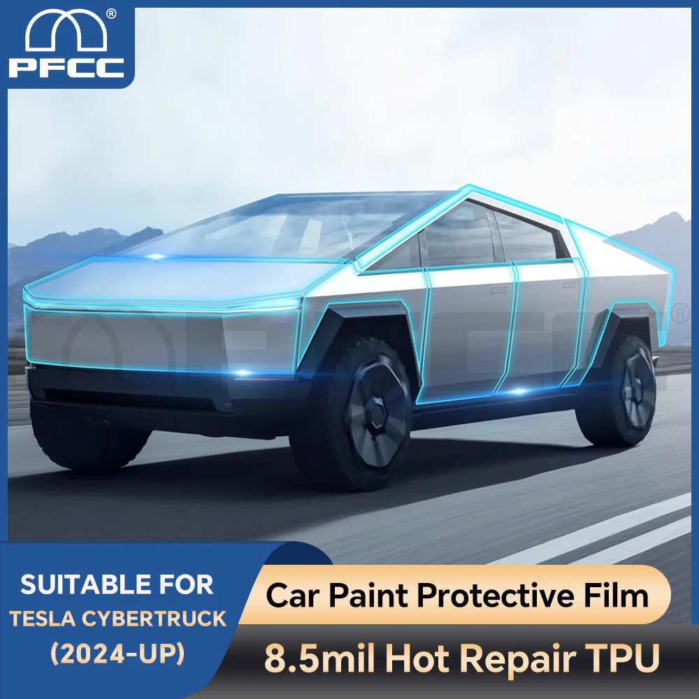 

PFCC for Tesla Cybertruck 2024 Matte PPF Car Paint Protection Film Clear Bra Decal Anti-Scratch TPU Invisible Body Sticker