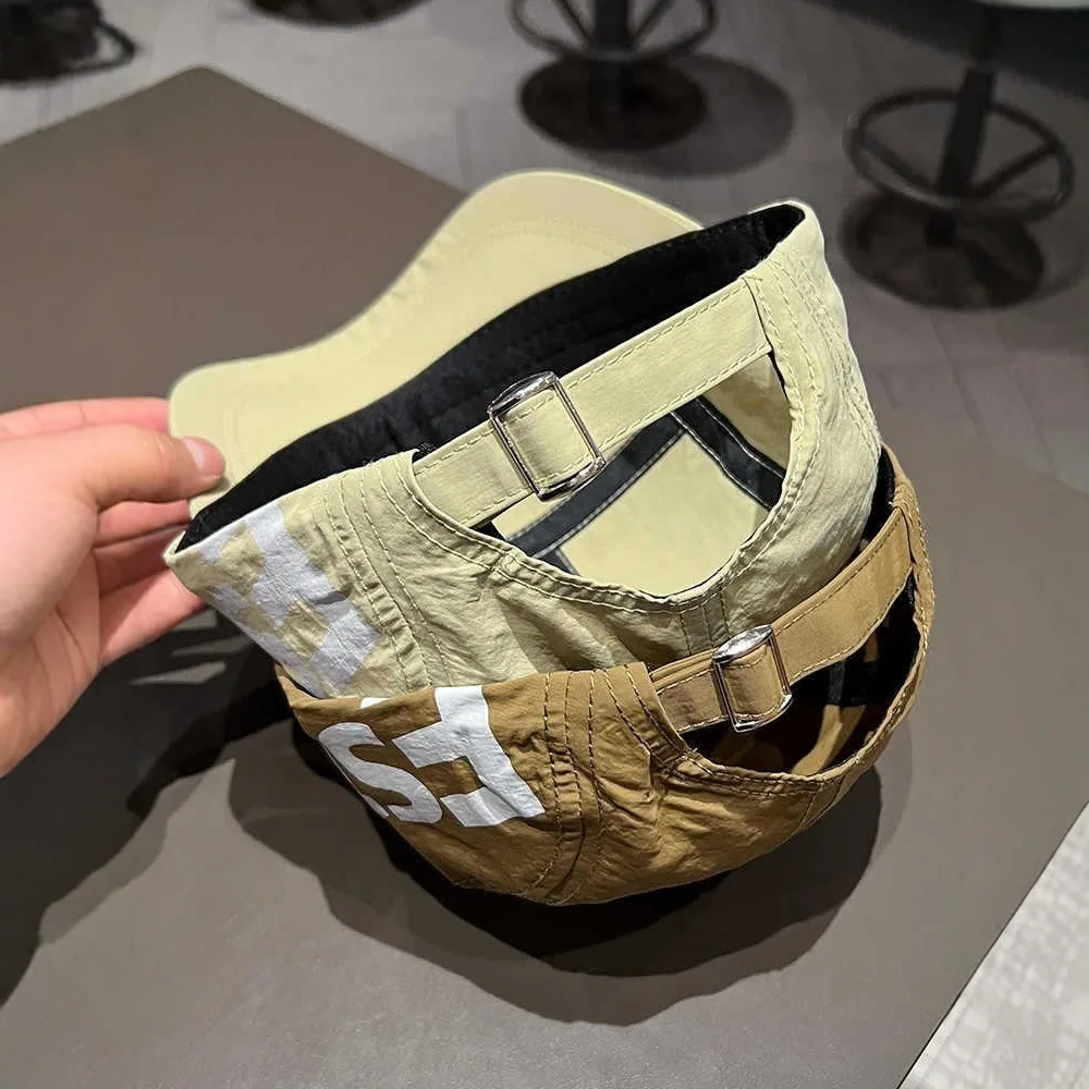 New Short Brim Peaked Cap Breathable Anti-UV Dad Hat Quick Drying Letter Printing Hip Hop Gorras Unisex