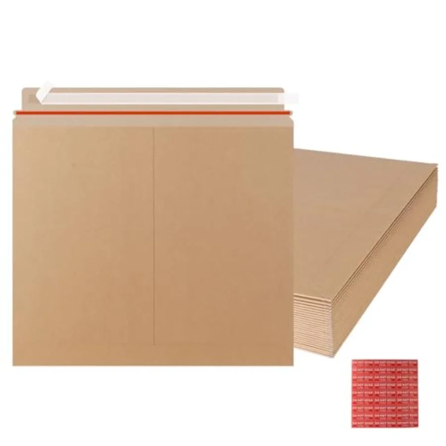 

12.75x15 inch Kraft Rigid Mailer Self Seal Photo Document Mailers Stay Flat Cardboard Envelopes Kraft Photography Mailers for C