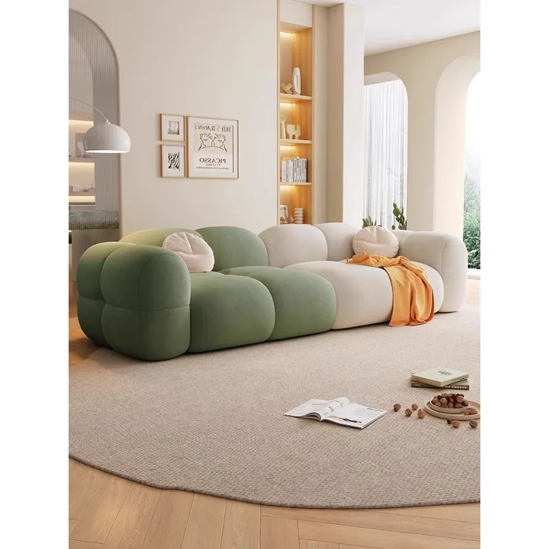 

Cream Wind Jelly Sofa Modern Simple Puff Baby Fleece Sofa