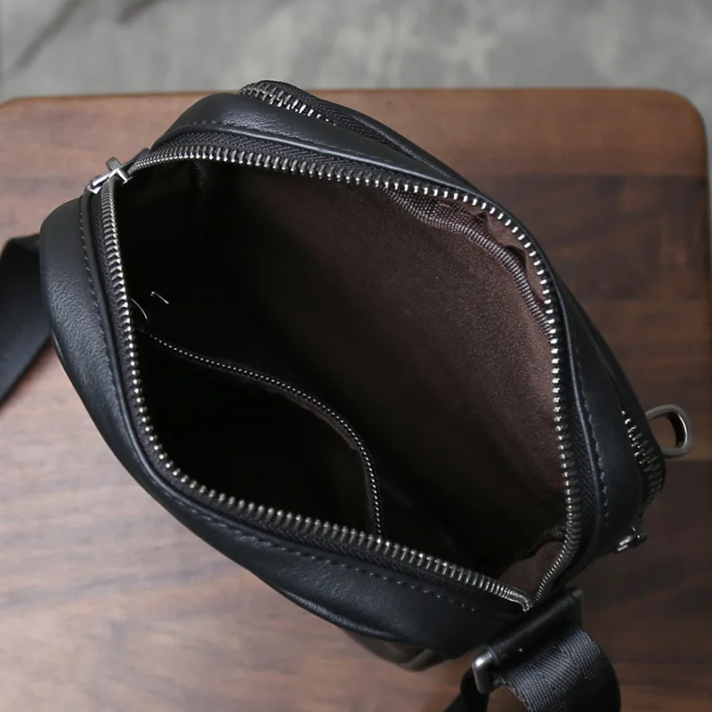 Men's Top Grain Leather Crossbody Bag, New Arrival Compact Casual Shoulder Bag, Small Backpack for Daily Use