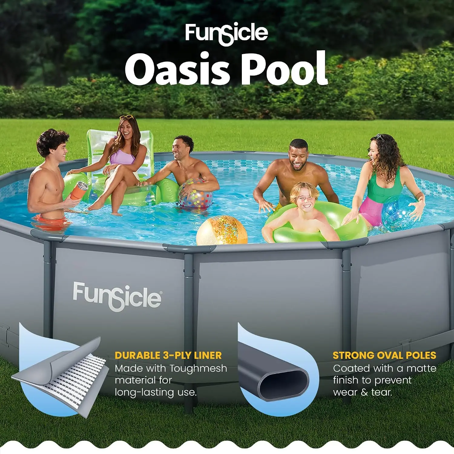 14x42in Round Above Ground Pool with 1200 GPH Pump, AutoSkimmer & Ladder, Custom
