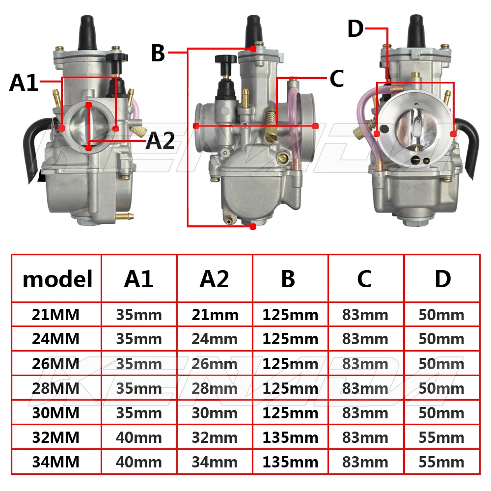MAIKELONG Motorcycle for Pwk Carburetor Carburador 21 24 26 28 30 32 34 Mm with Power Jet Fit on Racing Motor