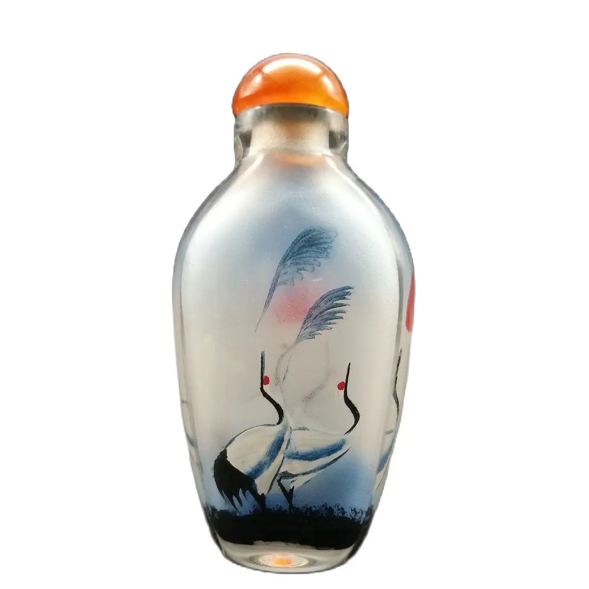 

peking chinese inside painted glass snuff bottle reverse painting bottles crane gifts snuffbox peking christmas glaze clear