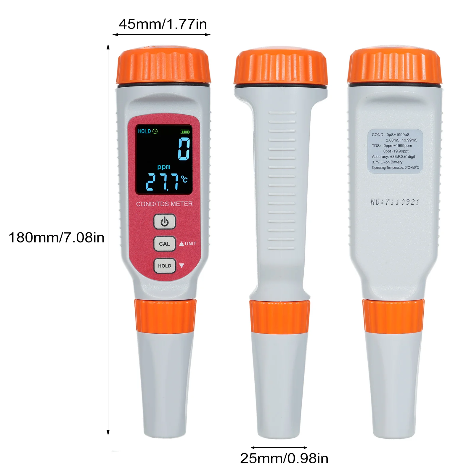 SMART SENSOR 3 IN1 Digital Water Quality Meter COND/TDS/Temp Meter 0~1999ppm/0~19.99ppt Pen Type Conductivity Meter for Aquarium