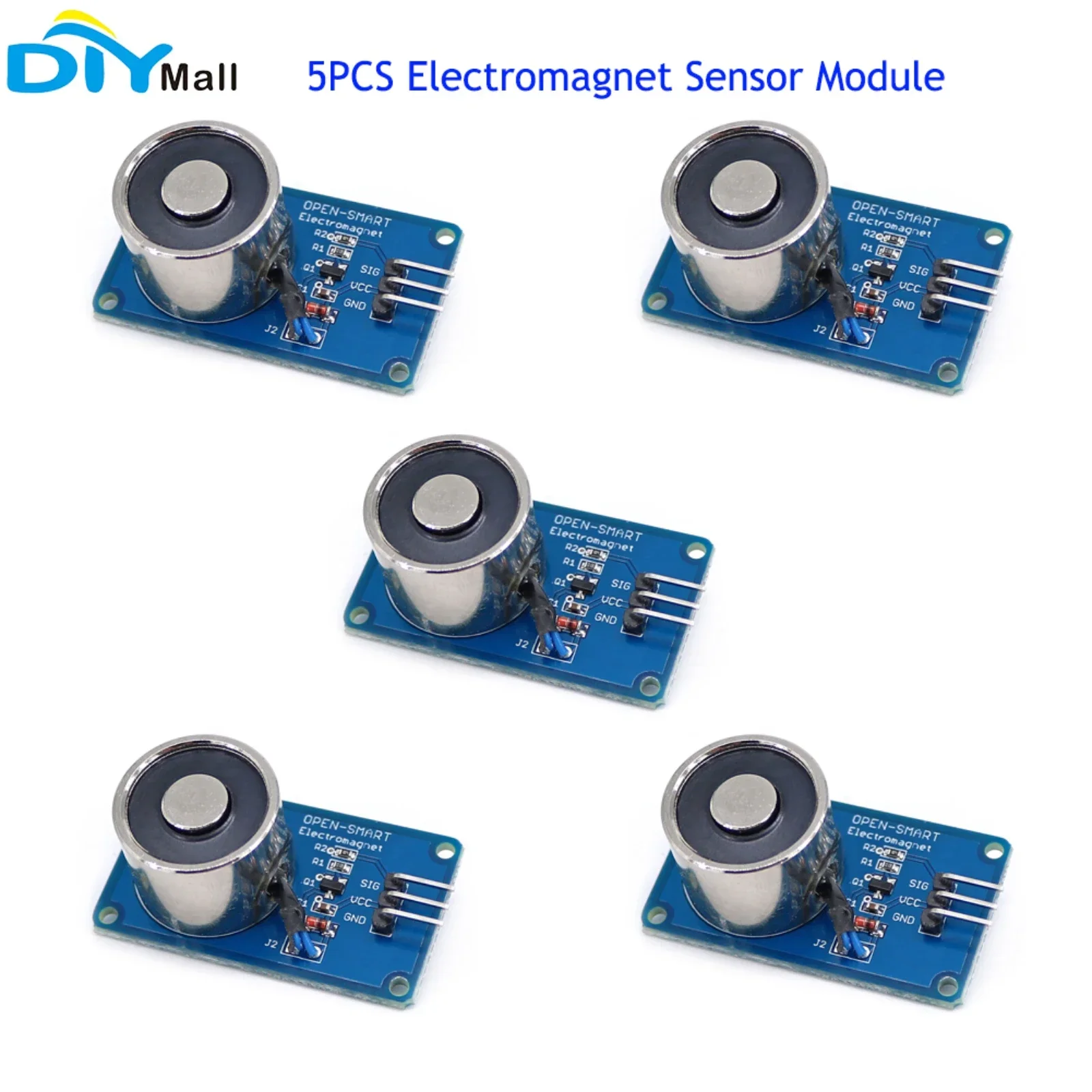Модуль датчика электромагнита 5 шт. для Arduino DC5V-10N, электромагнитная присоска с удерживающей силой и открытым умным дизайном