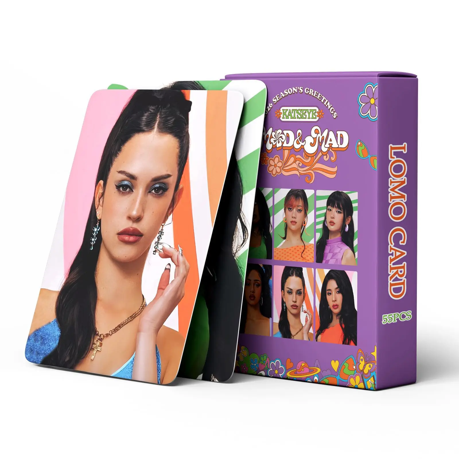 

55 шт./компл. KATSEYE 2026 сезонные приветствия MOD&MAD POP ломо Звезда фотокарточки фото ломо карты коллекция фанатов печатные открытки