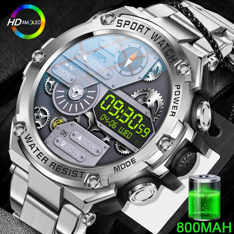 

Gopanath 800mA 2023 Smart Watch Men Bluetooth Call Outdoor Sports Bracelet IP68 Waterproof Smart Clock Men Smartwatch For xiaomi