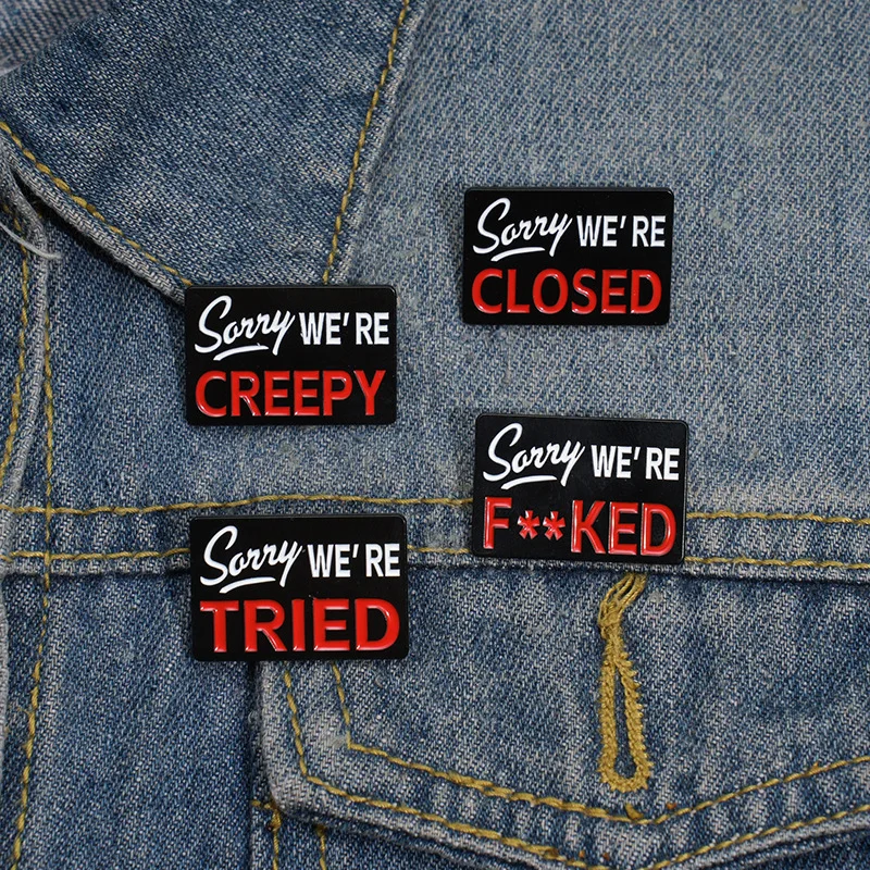 Sorry I FORGOT YOUR NAME Enamel Pins Custom Creative Interesting Quote Brooches Lapel Badges Punk Gothic Jewelry Gift for Friend