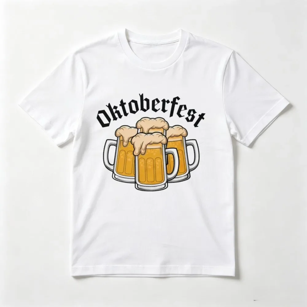 German Festival Oktoberfest Drinking Beer T Shirt Summer Short Sleeve O-neck Casual Fashion Loose Man Women Clothing