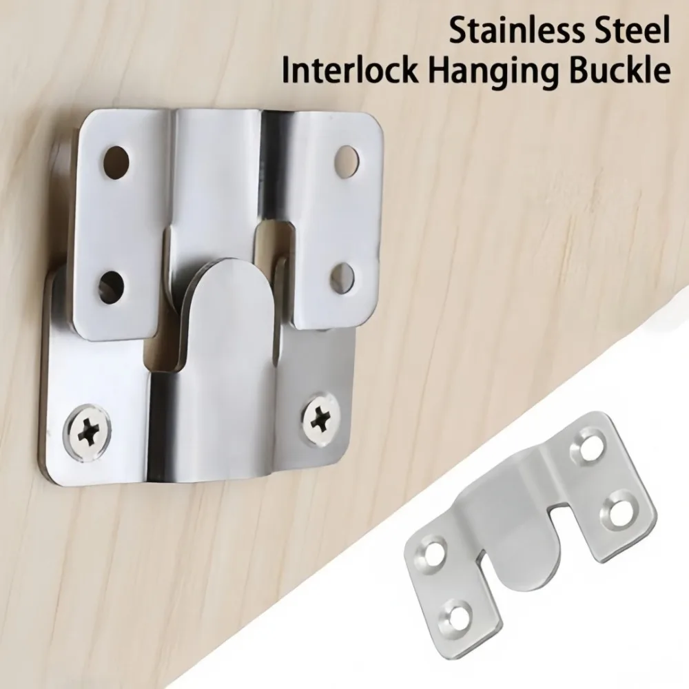 1/5Pair Stainless Steel Hanging Buckle Insert Hanging Picture & Mirror Frame Invisible Mountain Type Buckle Sofa Furniture Parts