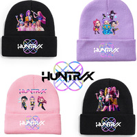 K Pop Demon Girls Knitted Hats Kpop Hunter Cartoon Children Headgear Cotton Winter Cute Cap Anime Kids Navidad Birthday Gifts