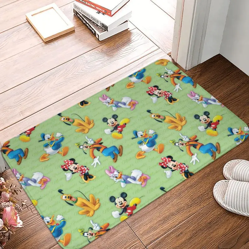 Custom Mickey Mouse Donald Duck Front Door Mat Anti-Slip Indoor Absorbent Doormat Garden Garage Entrance Rug Carpet