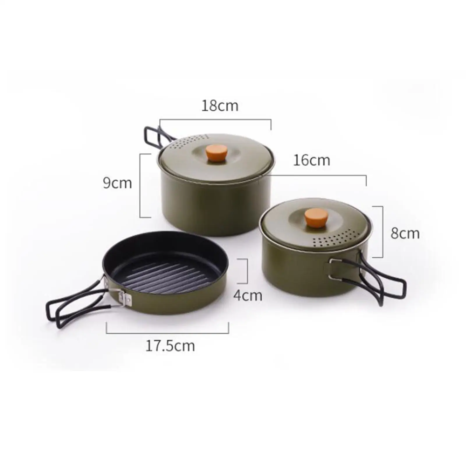 3Pcs Camping Cooking Set Cookset Camping Cookware for Picnic Fishing BBQ image 6
