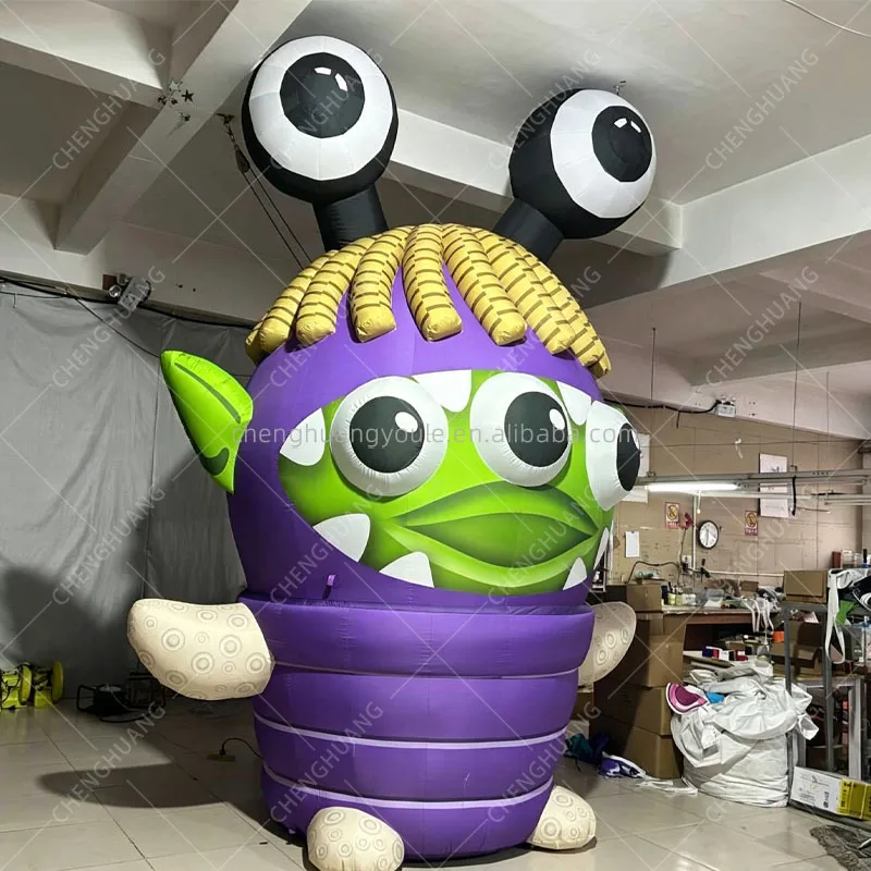 Giant Inflatable Three-Eyed Alien Cartoon, Decor Prop for Theme Party, Carnival & Advertising Promotion Events