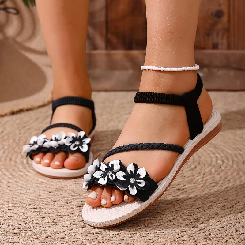 

Sandals 2026 Summer New Women Korean Version Versatile Beach Shoes Flat Platform Roman Shoes