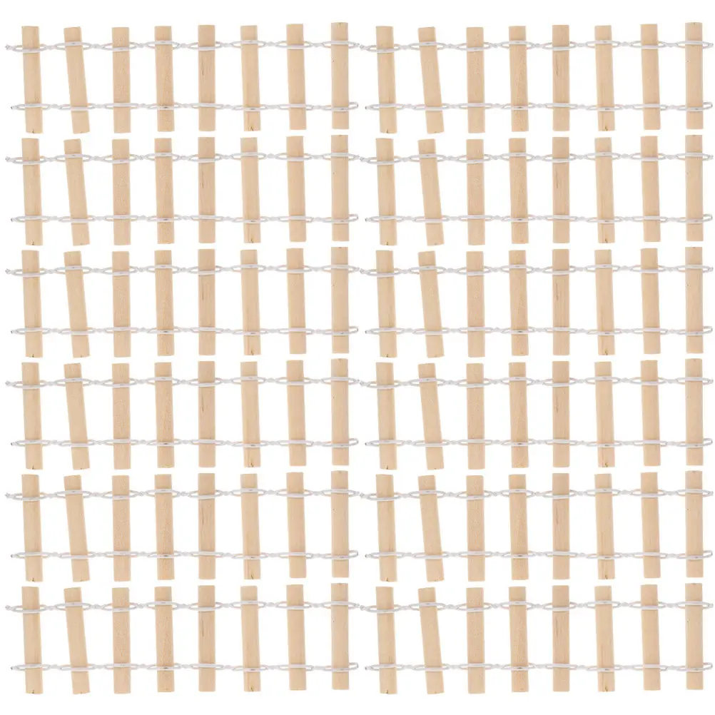 

12Pcs Mini Fence Iron Frame Wood Panel Decorative Barrier for Miniature Garden Bonsai Display Mini House Decor Fence Photo Prop