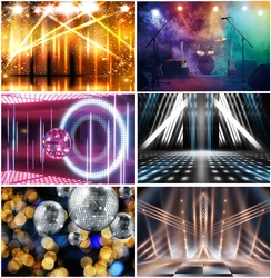 Music Spotlight Ball Party Neon Backdrop Photography Studio Banner Stage Happy Birthday Bokeh Backgrounds Show Photozone Props