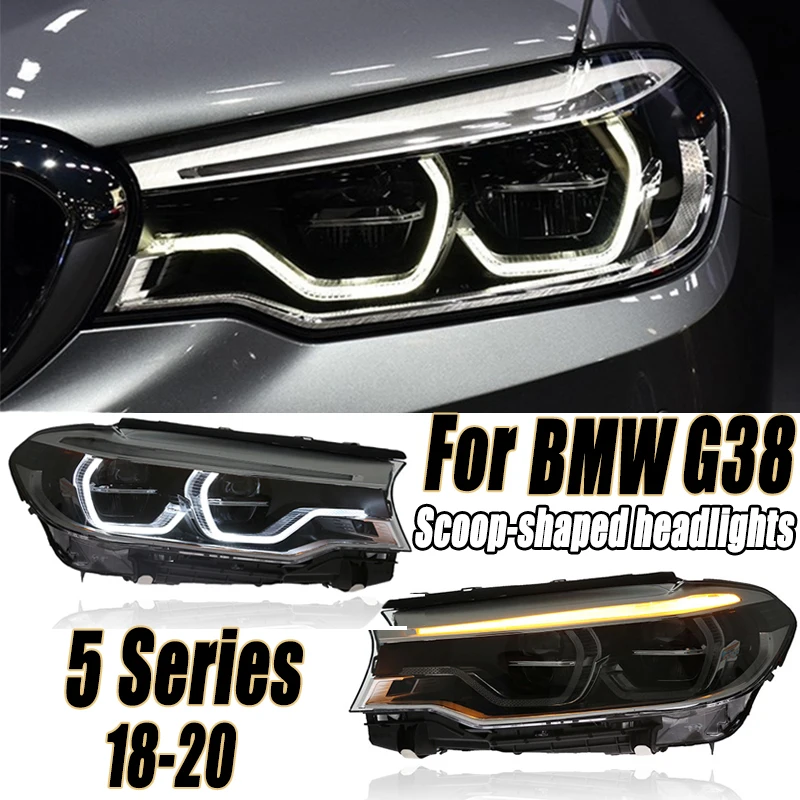 

Светодиодные фары в сборе для BMW 5 серии G38 2018-2020 гг. Светодиодные фары в форме совок Plug and Play с полностью светодиодными обновленными налобными фарами