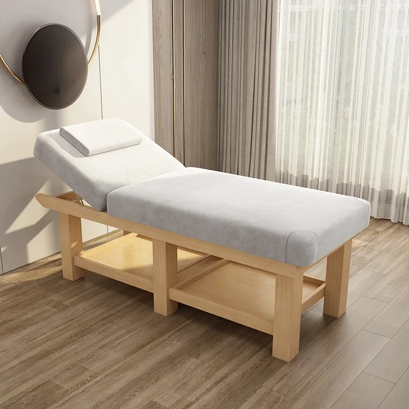 Solid Wood Professional Massage Table for Spas Traditional Chinese Medicine Therapies Adjustable Height Hotel Bedroom