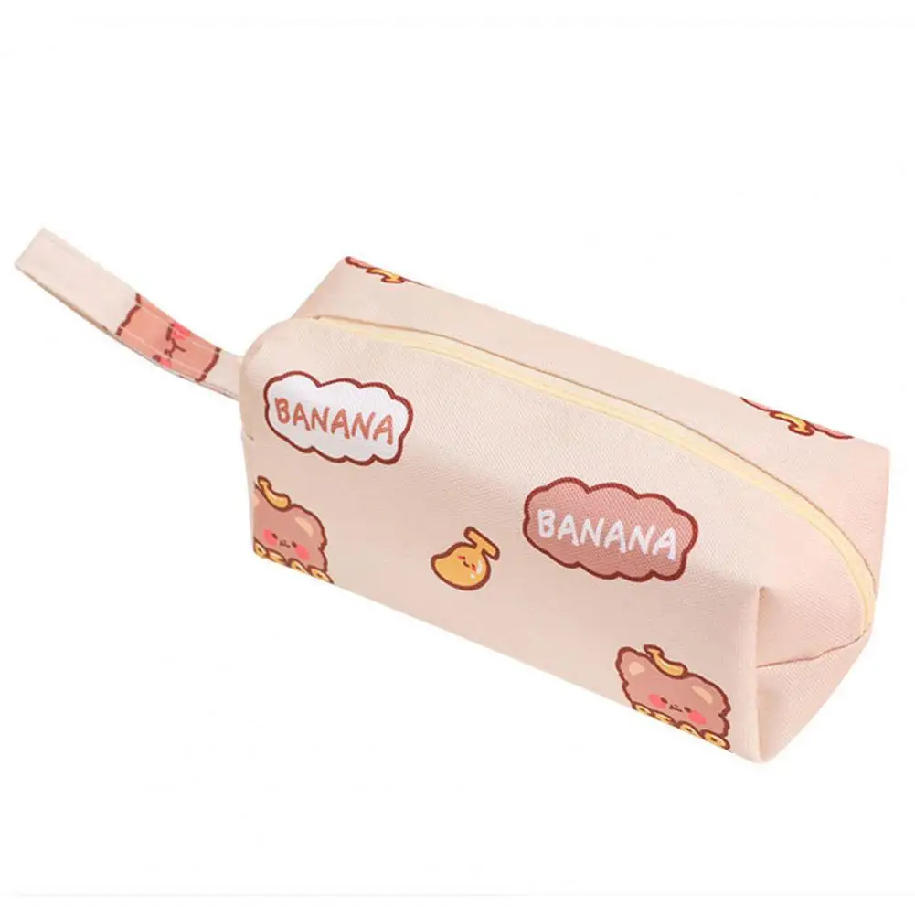 Adorable Cartoon Pattern Pencil Bag Large Capacity Beautiful Canvas Pencil Pouch Cute Good Woven Pencil Holder