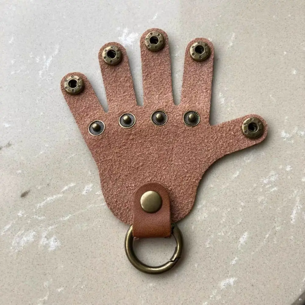 الجدة الجلود المفاتيح جلد البقر خمسة فتحات معلقة شكل اليد قلادة سيارة كيرينغ سحر اليد حامل سلسلة مفاتيح حقيبة/مفتاح ديكور