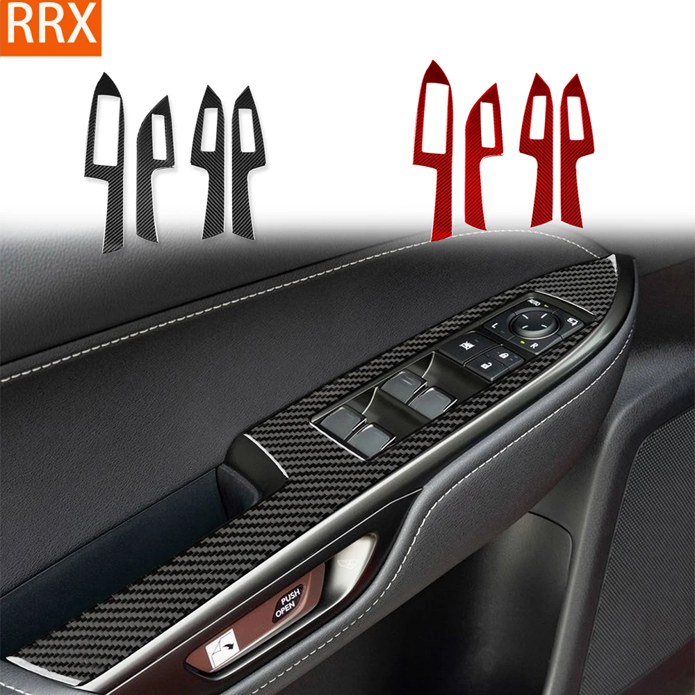 Для Lexus NX 250 300 350H 2022-2024 наклейка из настоящего углеродного волокна, панель управления подъемом окна, крышка автомобильных аксессуаров, декоративные внутри
