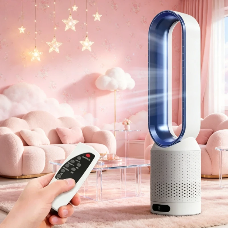 

2026 New Household Bladeless Fan Air Purifying Circulator Ultra Quiet Cooling Tower Fan for Dorm Desk Floor